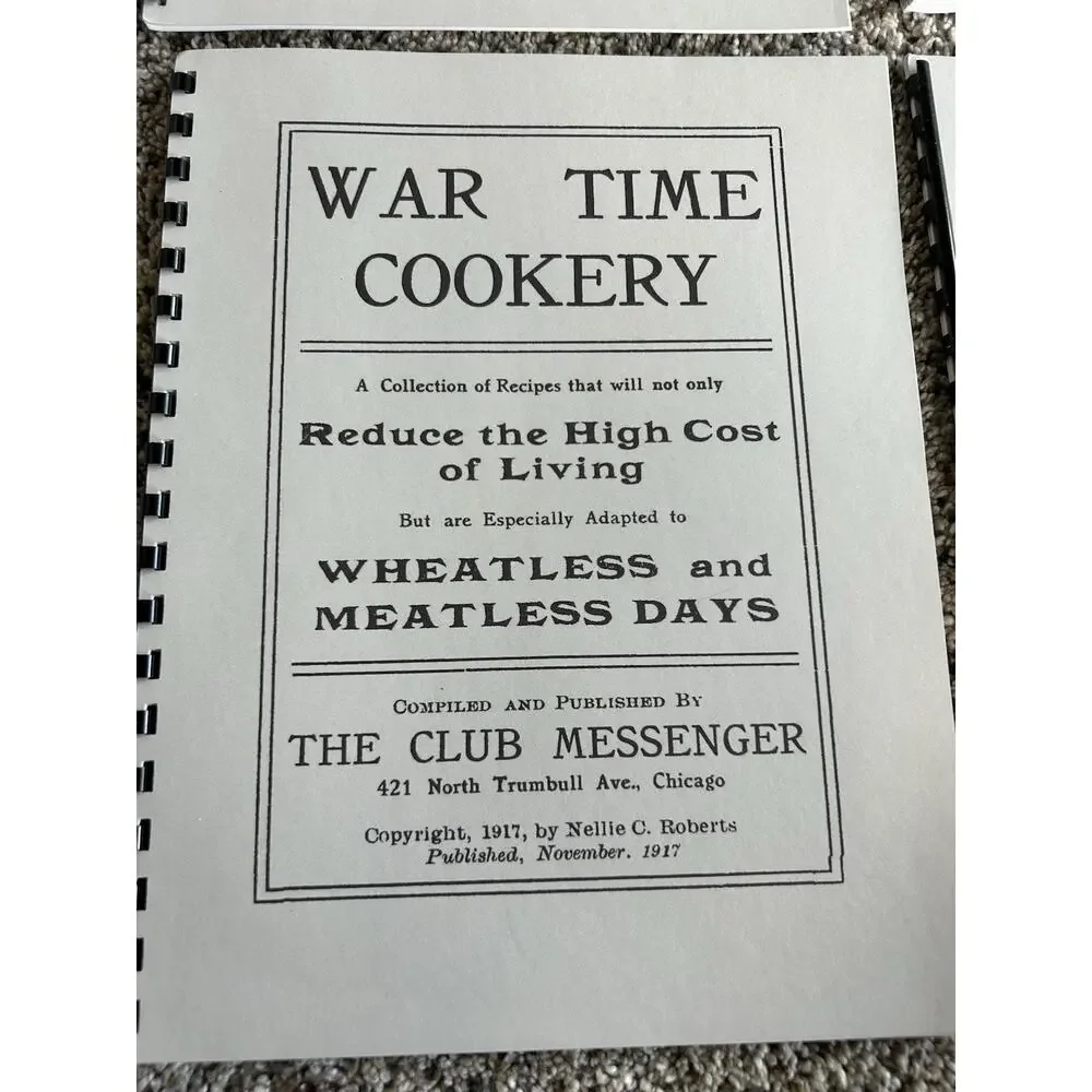 NEW Lot Of 6 WWI ERA (1917/1918) War Time Cook Books & Recipes World War 1 E26